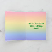67e verjaardag: kleurrijke regenboog # 67, Naam va Kaart (Binnen)