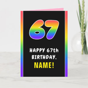 67e verjaardag: kleurrijke regenboog # 67, Naam va Kaart
