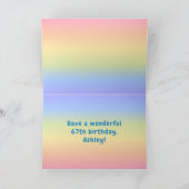 67e verjaardag: kleurrijke regenboog # 67, Naam va Kaart (Binnen)