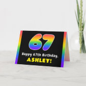 67e verjaardag: kleurrijke regenboog # 67, Naam va Kaart (Voorkant)
