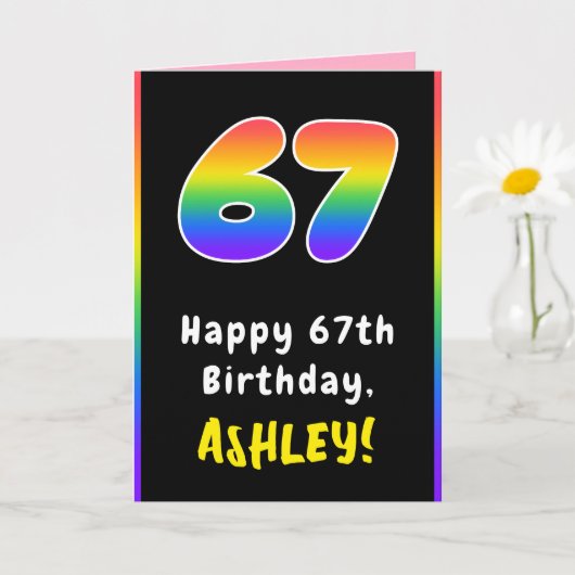 67e verjaardag: kleurrijke regenboog # 67, Naam va Kaart (Kleine Plant)