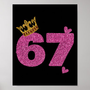 67e verjaardag kroon 67 jaar oud Bday Poster