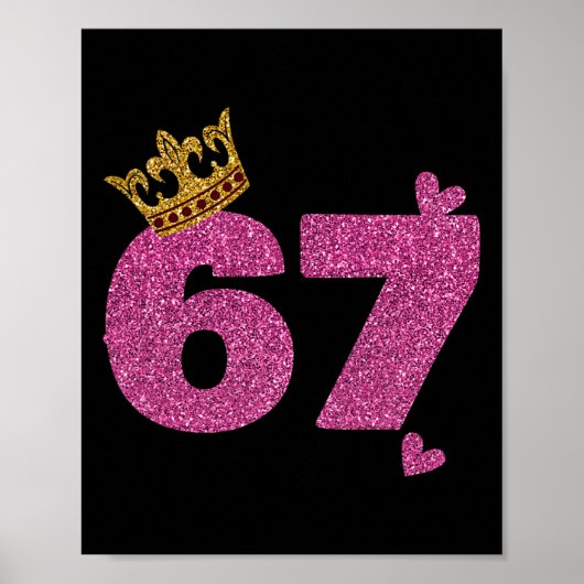 67e verjaardag kroon 67 jaar oud Bday  Poster (Voorkant)