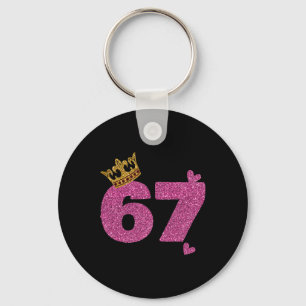 67e verjaardag kroon 67 jaar oud Bday Sleutelhanger
