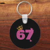 67e verjaardag kroon 67 jaar oud Bday Sleutelhanger (Voorkant)