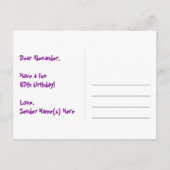 67e verjaardag - Leuk vuurwerkpatroon + Regenboog  Briefkaart (Achterkant)