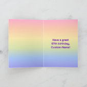 67e verjaardag: Leuke Regenboog #, Aangepaste foto Kaart (Binnen)