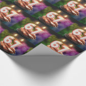 67e verjaardag met kaarsen cadeaupapier (Hoek)