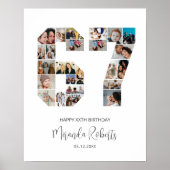 67e verjaardag nummer 67 aangepaste fotocollage poster (Voorkant)