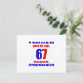 67e verjaardag ontwerp briefkaart (Staand voorkant)