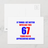 67e verjaardag ontwerp briefkaart (Voorkant / Achterkant)