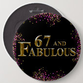67e verjaardag ronde button 6,0 cm (Voorkant /achterkant)