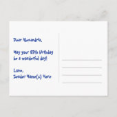 67e verjaardag: Roze strepen en harten, Regenboog  Briefkaart (Achterkant)