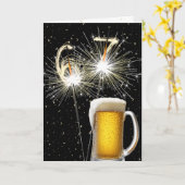 67e Verjaardag Sparklers Met Bier Mok Kaart (Gele Bloem)