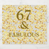 67e verjaardag sparkling wijnetiket (Enkel label)
