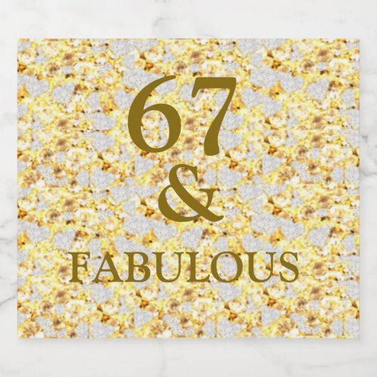 67e verjaardag sparkling wijnetiket (Enkel label)