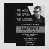 67e verjaardag Uitnodigingen Black Het Man The Leg (Voorkant / Achterkant)