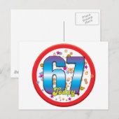 67e verjaardag vandaag v2 briefkaart (Voorkant / Achterkant)