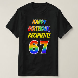 67e verjaardag — Vet, Vun, Regenboog 67, Aangepa T-shirt