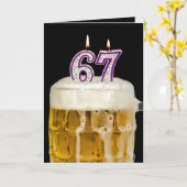 67e verjaardag zwarte bier kaart (Gele Bloem)