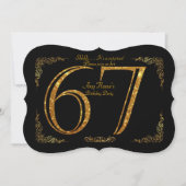 67e verjaardagsfeestje 67e, grote Gatsby, zwart & Kaart (Voorkant)