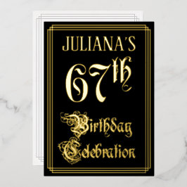 67e verjaardagsfeestje — Fantasievol script & aang Folie Uitnodiging