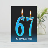 67e verjaardagsfeestje uitnodigen kaart (Staand voorkant)