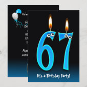 67e verjaardagsfeestje uitnodigen kaart (Voorkant / Achterkant)