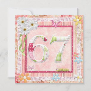 67e verjaardagsfeeststijl kaart