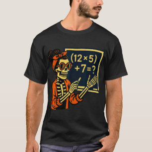 67eacher Halloween Skelet Si Seven Meme Brainrot T-shirt