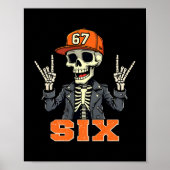 67endy Skeleton – 67 Six Seven Halloween 6 Long Sl Poster (Voorkant)