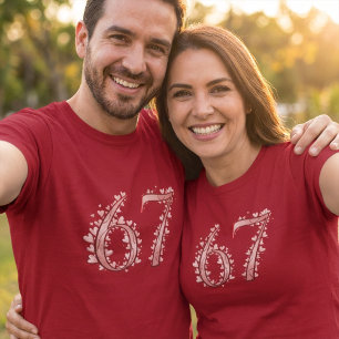 67ste Romantische Hart Nummer Valentijnsdag T-shirt