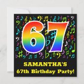 67ste verjaardag: leuke muziek symbolen, Rainbow 6 Kaart (Voorkant)