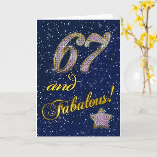 67ste verjaardag voor Fabelachtig iemand Kaart (Gele Bloem)