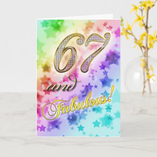 67ste verjaardag voor iemand Fabulous Kaart (Gele Bloem)