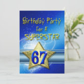 67ste verjaardagsfeestje Uitnodiging voor een supe (Staand voorkant)
