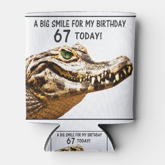 67th Birthday Alligator Smile Blikjeskoeler (Voorkant)