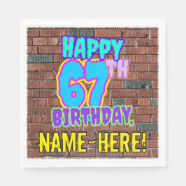 67th Birthday ~ Fun, Urban Graffiti geïnspireerd l Servet
