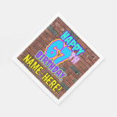 67th Birthday ~ Fun, Urban Graffiti geïnspireerd l Servet (Hoek)