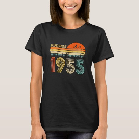 67th Birthday Gift  1955 Retro Bday 67 T-shirt (Voorkant)