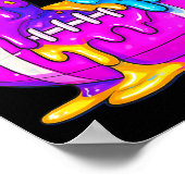 67th Birthday Ice Cream American Football Drip 6 7 Poster (Hoek)