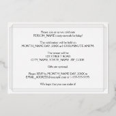 67th Birthday Party — Art Deco look "67" + naam Folie Uitnodiging (Achterkant)