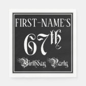 67th Birthday Party — Fancy Script + Custom Name Servet (Voorkant)