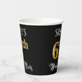 67th Birthday Party — Fancy script, Faux Gold look Papieren Bekers (Links)