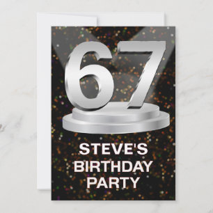 67th Birthday Party Invitation Voeg een naam toe Kaart