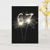 67th Birthday Sparklers on Black Kaart (Gele Bloem)
