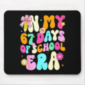 67th Day Of School 67 Days Pencil Coquette Bow Mem Muismat (Voorkant)