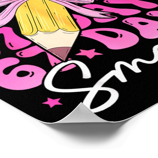 67th Day Of School 67 Days Smarter Coquette Bow Si Poster (Hoek)