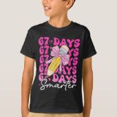 67th Day Of School 67 Days Smarter Coquette Bow Si T-shirt (Voorkant)