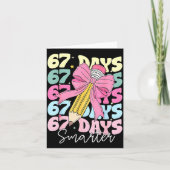 67th Day Of School 67 Days Smarter Coquette Bow Te Kaart (Voorkant)